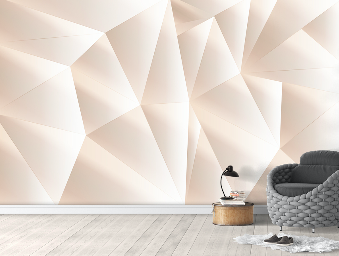 3D White Geometry WG112 Wall Murals