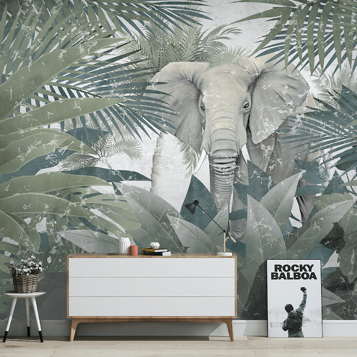 3D Forest Elephant WG044 Wall Murals Wallpaper AJ Wallpaper 2 