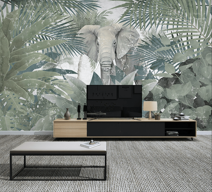 3D Forest Elephant WG044 Wall Murals Wallpaper AJ Wallpaper 2 