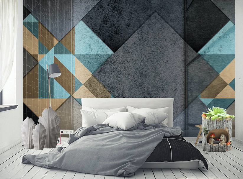 3D Grey Triangle WG020 Wall Murals