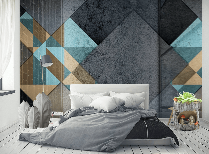 3D Grey Triangle WG020 Wall Murals Wallpaper AJ Wallpaper 2 