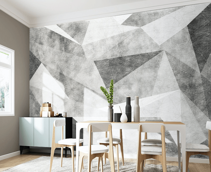 3D Grey Triangle WG074 Wall Murals Wallpaper AJ Wallpaper 2 