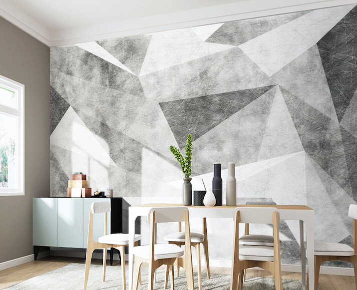 3D Grey Triangle WG074 Wall Murals