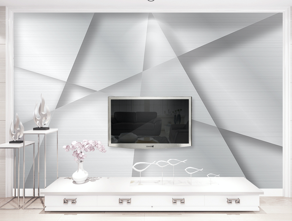 3D White Lines WG068 Wall Murals
