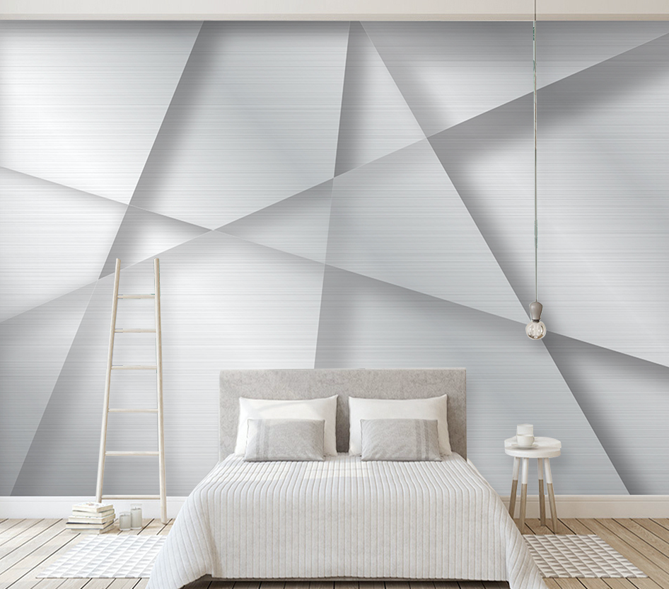 3D White Lines WG068 Wall Murals