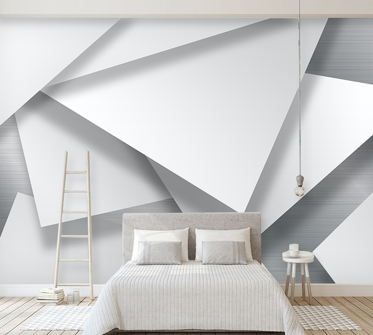 3D White Lines WG067 Wall Murals