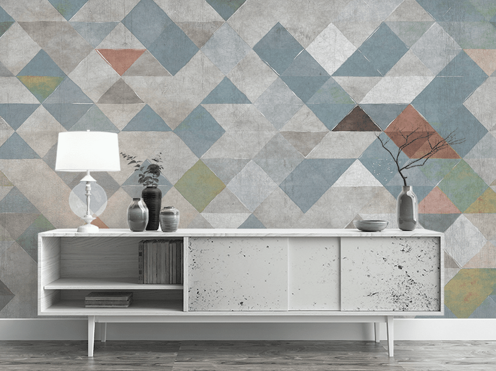 3D Blue Geometry WG138 Wall Murals Wallpaper AJ Wallpaper 2 