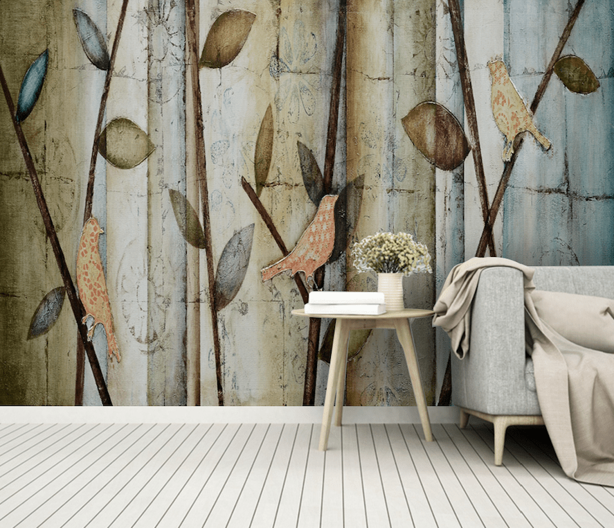 3D Painted Leaves WG275 Wall Murals Wallpaper AJ Wallpaper 2 