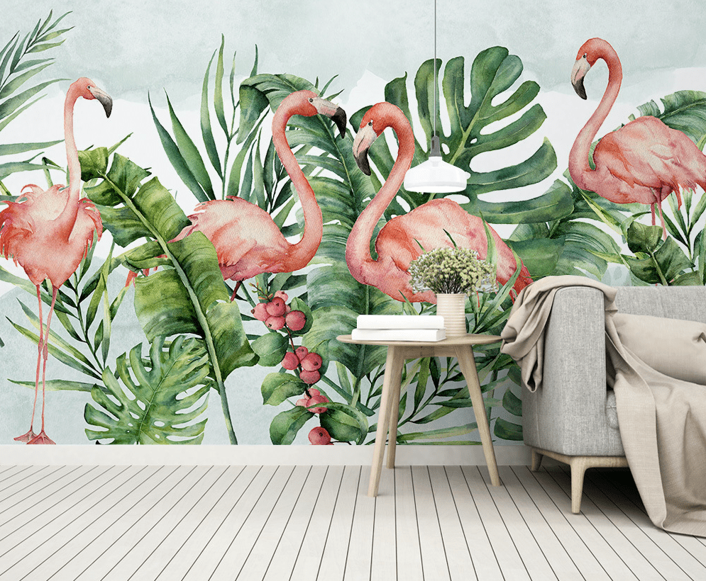 3D Pink Flamingo WG289 Wall Murals Wallpaper AJ Wallpaper 2 