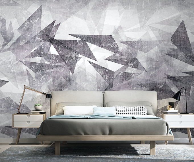 3D Grey Triangle WG305 Wall Murals
