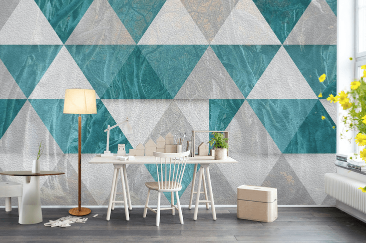 3D Blue Triangle WG151 Wall Murals Wallpaper AJ Wallpaper 2 