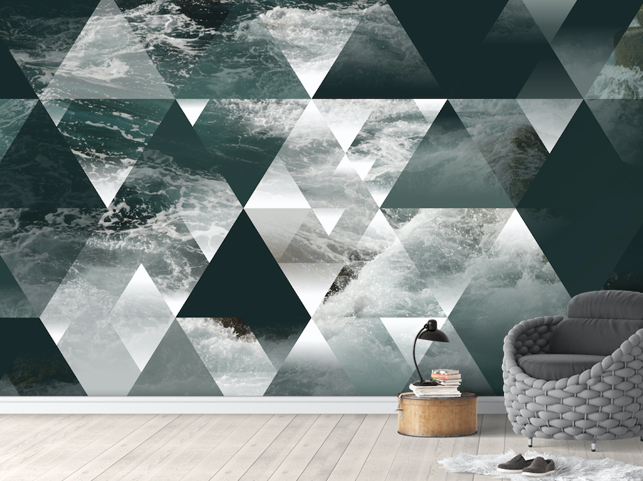 3D Triangle Patchwork WG216 Wall Murals