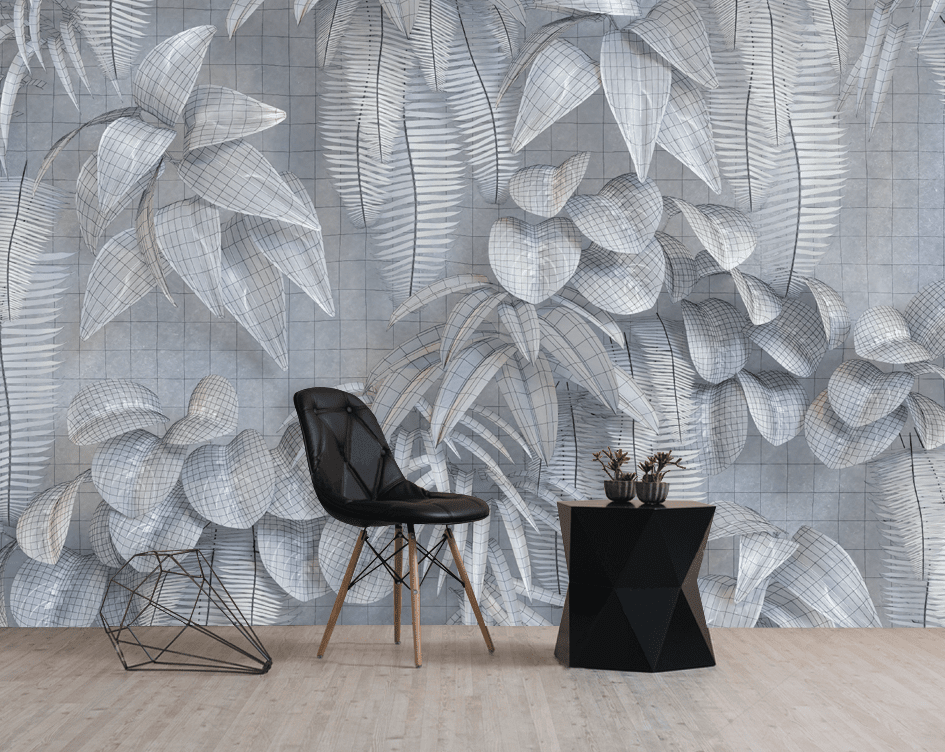 3D Minimalistic Leaves WG214 Wall Murals Wallpaper AJ Wallpaper 2 