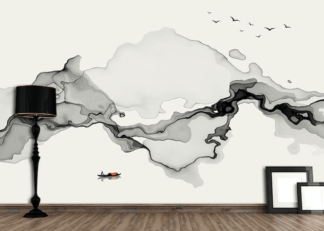 3D Black Ink WG187 Wall Murals Wallpaper AJ Wallpaper 2 