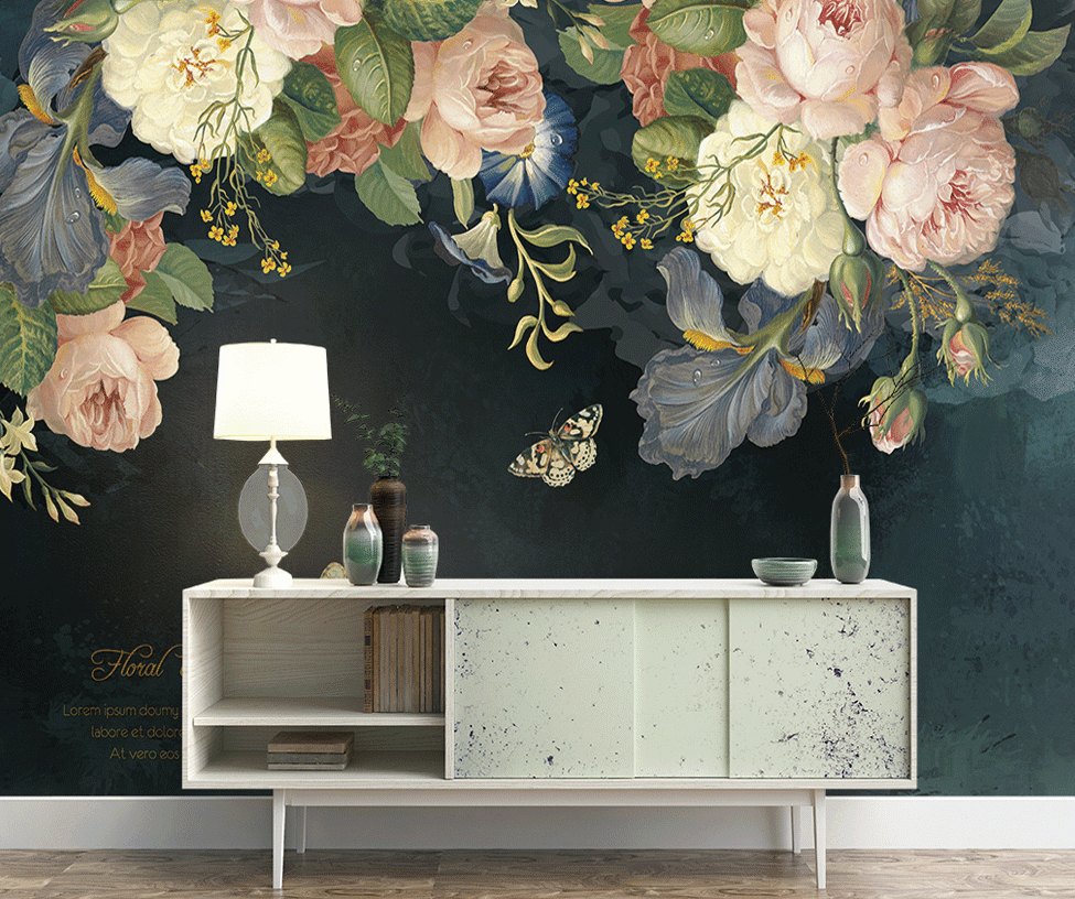 3D Colored Flowers WG015 Wall Murals Wallpaper AJ Wallpaper 2 