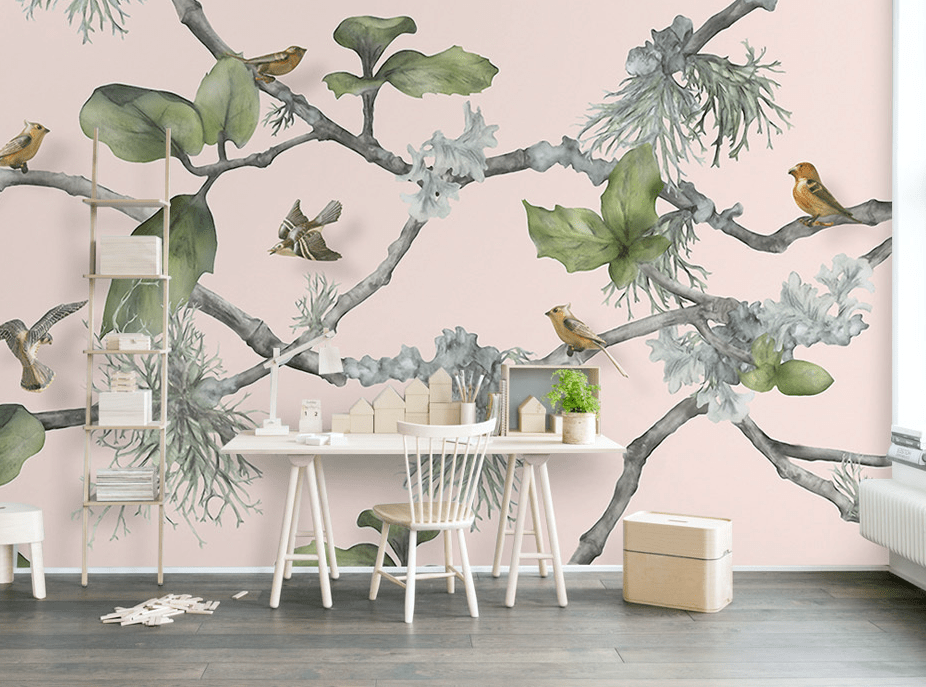 3D Twig Magpie WG008 Wall Murals Wallpaper AJ Wallpaper 2 