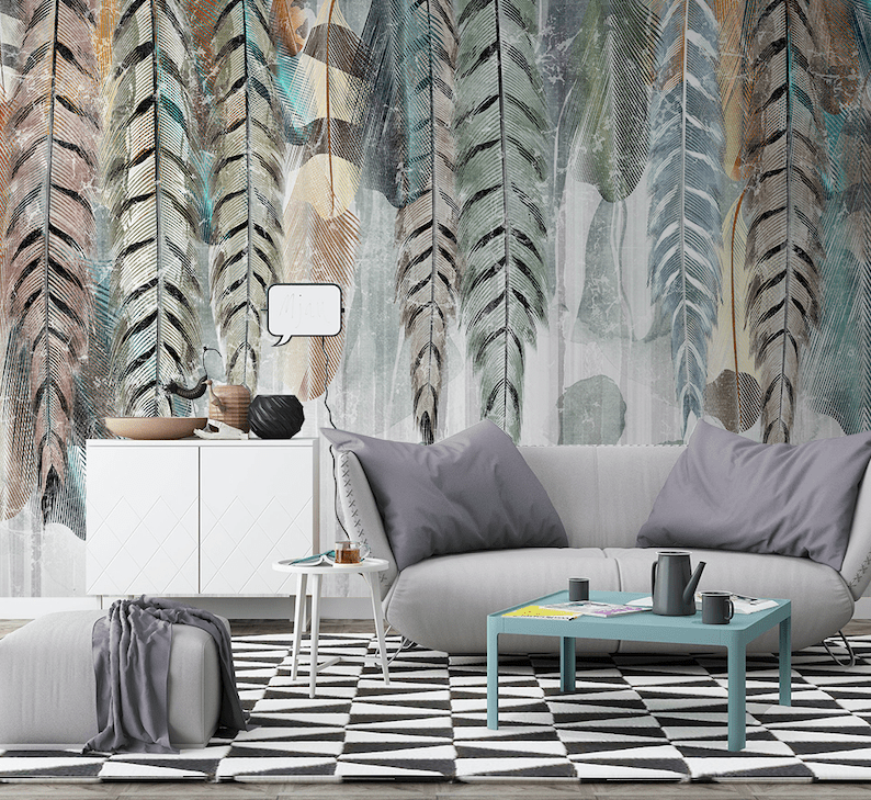 3D Colored Feathers WG038 Wall Murals Wallpaper AJ Wallpaper 2 
