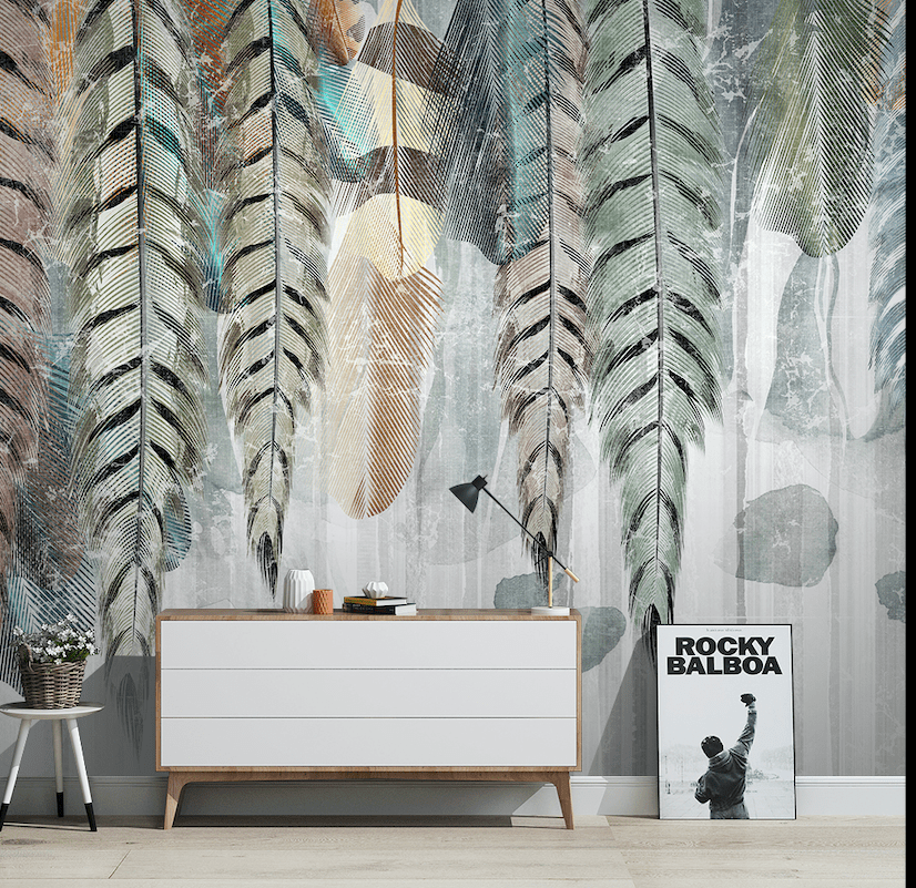 3D Colored Feathers WG038 Wall Murals Wallpaper AJ Wallpaper 2 