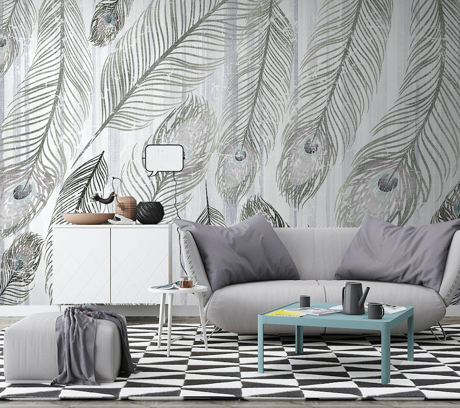 3D Grey Feather WG036 Wall Murals Wallpaper AJ Wallpaper 2 