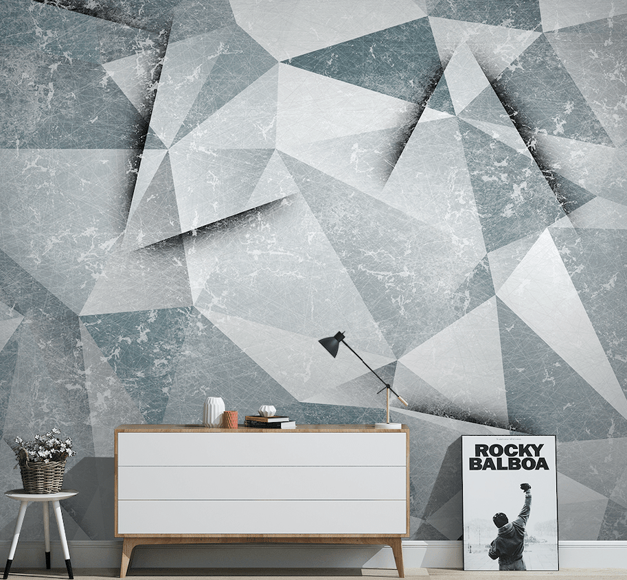 3D Grey Triangle WG039 Wall Murals Wallpaper AJ Wallpaper 2 
