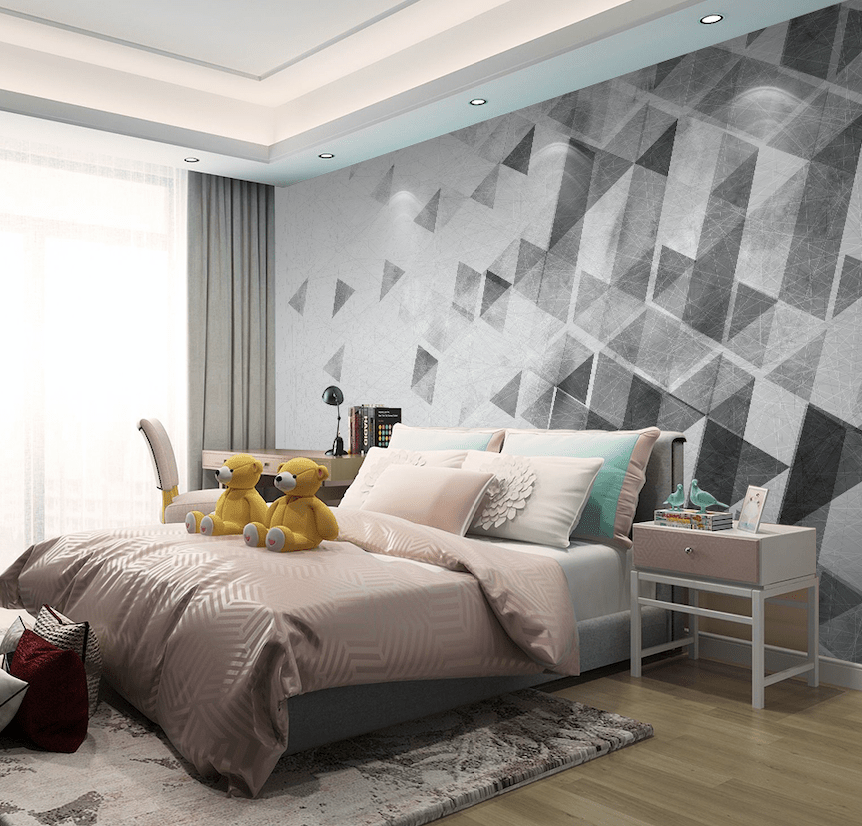 3D Grey Triangle WG052 Wall Murals Wallpaper AJ Wallpaper 2 