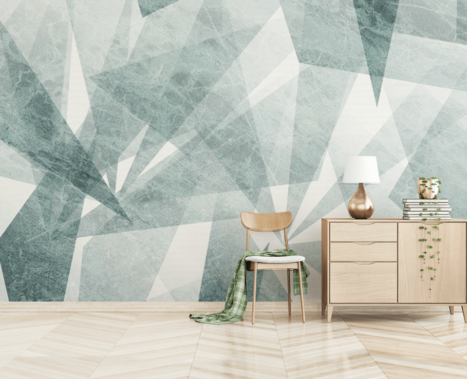 3D Green Triangle WG057 Wall Murals Wallpaper AJ Wallpaper 2 