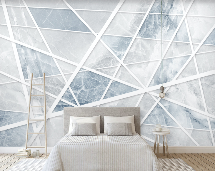 3D White Lines WG066 Wall Murals