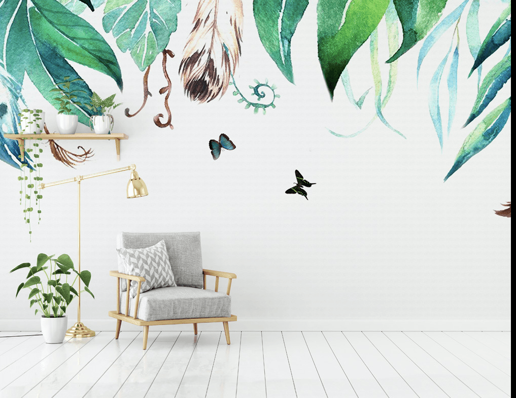 3D Feather Leaf WG085 Wall Murals Wallpaper AJ Wallpaper 2 