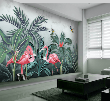 3D Pink Flamingo WG078 Wall Murals Wallpaper AJ Wallpaper 2 