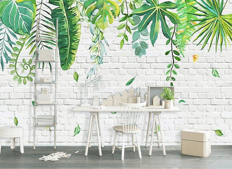 3D Green Leaf WG108 Wall Murals Wallpaper AJ Wallpaper 2 