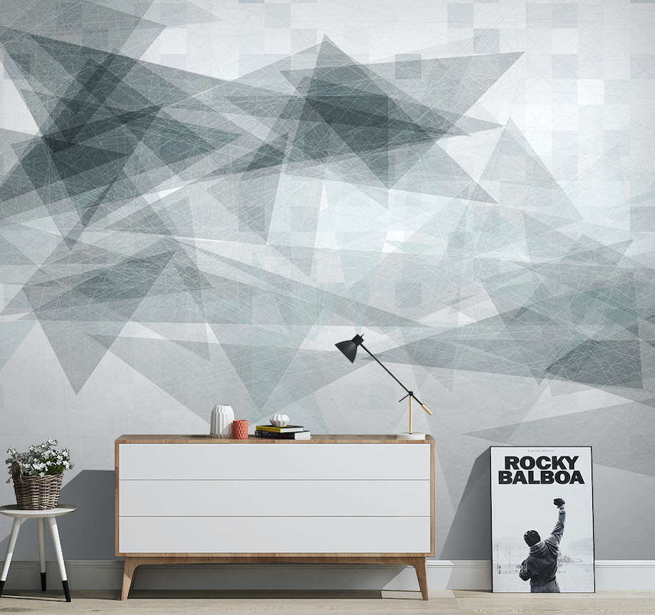 3D Grey Geometry WG133 Wall Murals