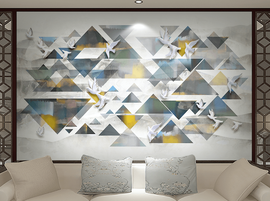 3D Colored Triangle WG148 Wall Murals Wallpaper AJ Wallpaper 2 