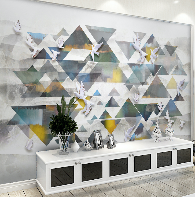 3D Colored Triangle WG148 Wall Murals