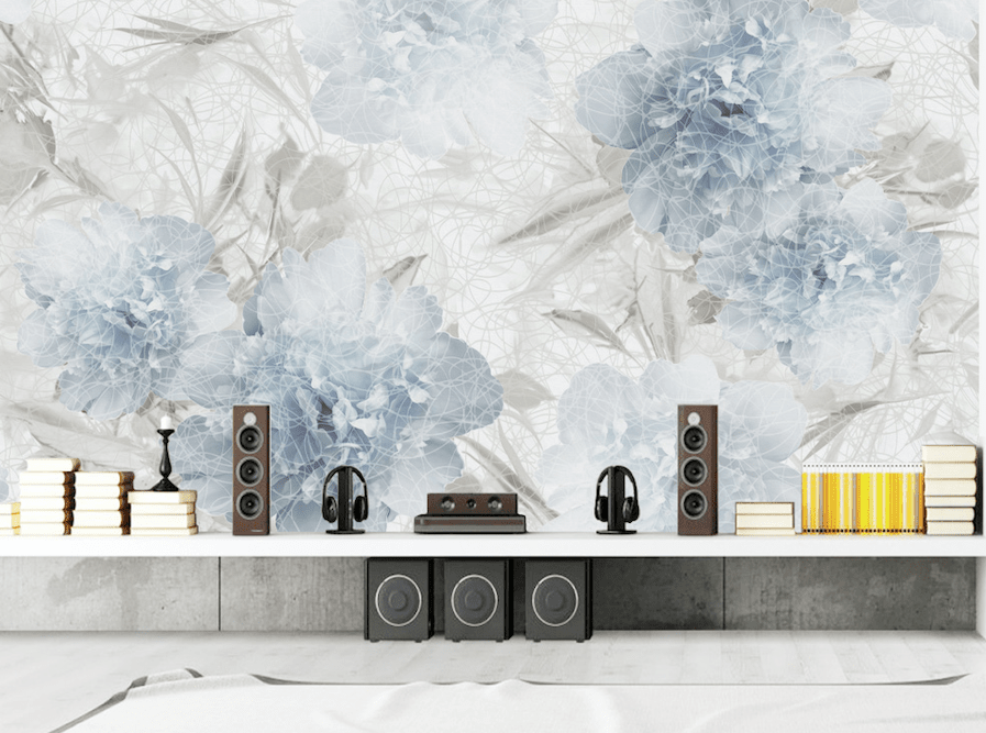 3D Blue Flowers WG145 Wall Murals Wallpaper AJ Wallpaper 2 