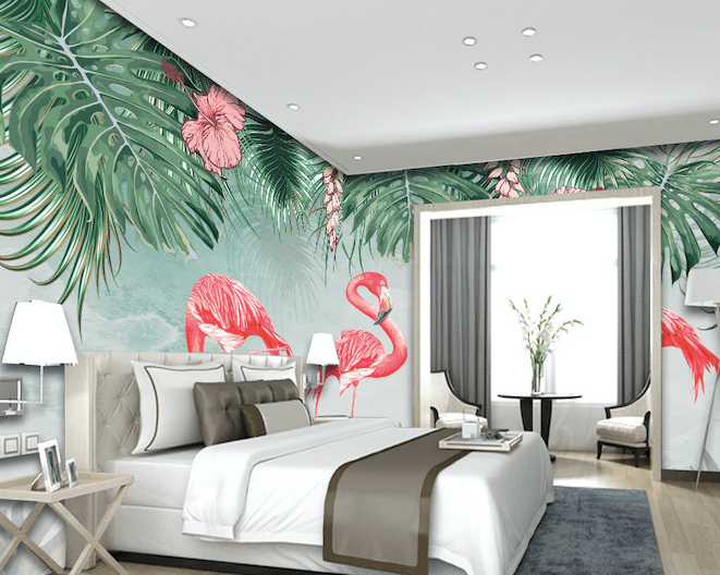 3D Pink Flamingo WG221 Wall Murals Wallpaper AJ Wallpaper 2 