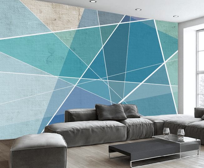 3D Blue Triangle WG230 Wall Murals Wallpaper AJ Wallpaper 2 