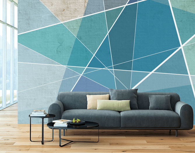 3D Blue Triangle WG230 Wall Murals Wallpaper AJ Wallpaper 2 