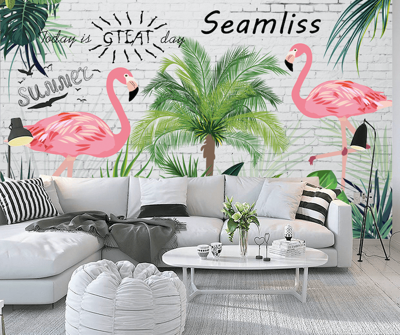 3D Pink Flamingo WG261 Wall Murals Wallpaper AJ Wallpaper 2 