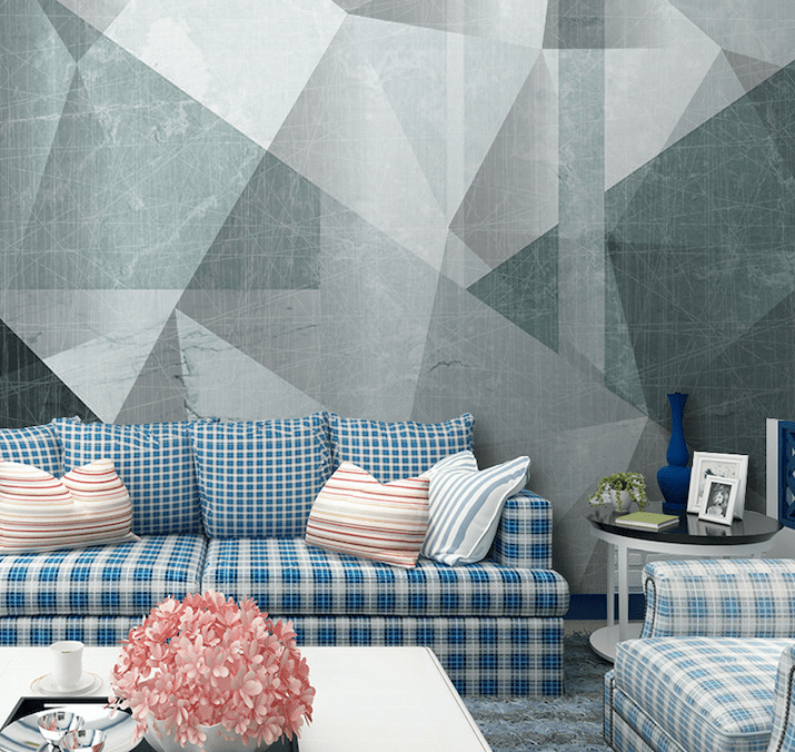3D Grey Triangle WG003 Wall Murals Wallpaper AJ Wallpaper 2 