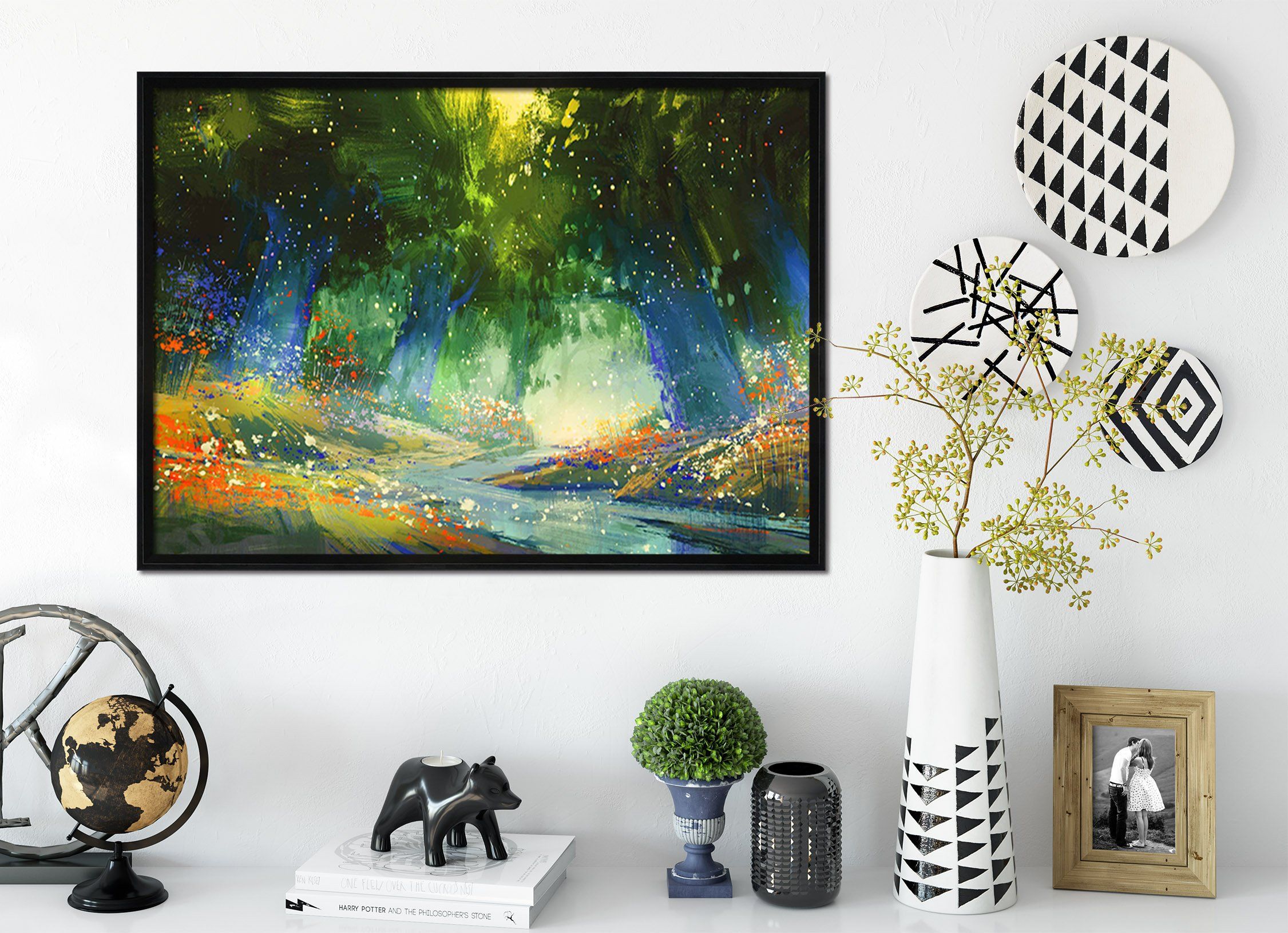 3D Abstract Painting 092 Fake Framed Print Painting Wallpaper AJ Creativity Home 
