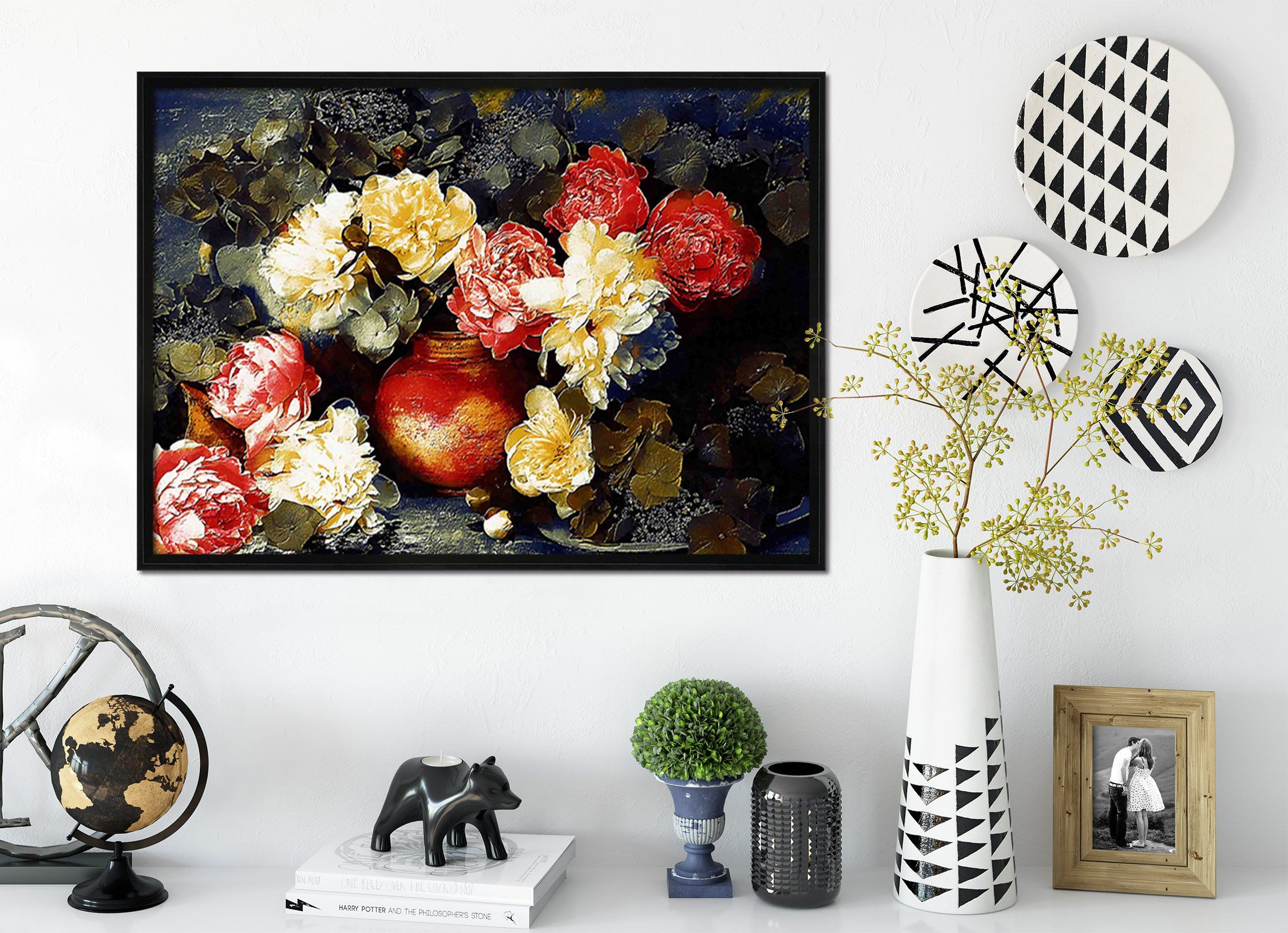 3D Flower Bunch 119 Fake Framed Print Painting Wallpaper AJ Creativity Home 