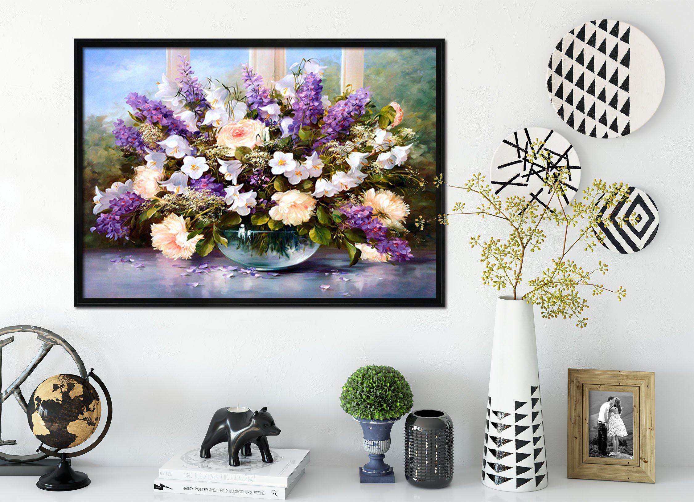 3D flower Pot 120 Fake Framed Print Painting Wallpaper AJ Creativity Home 
