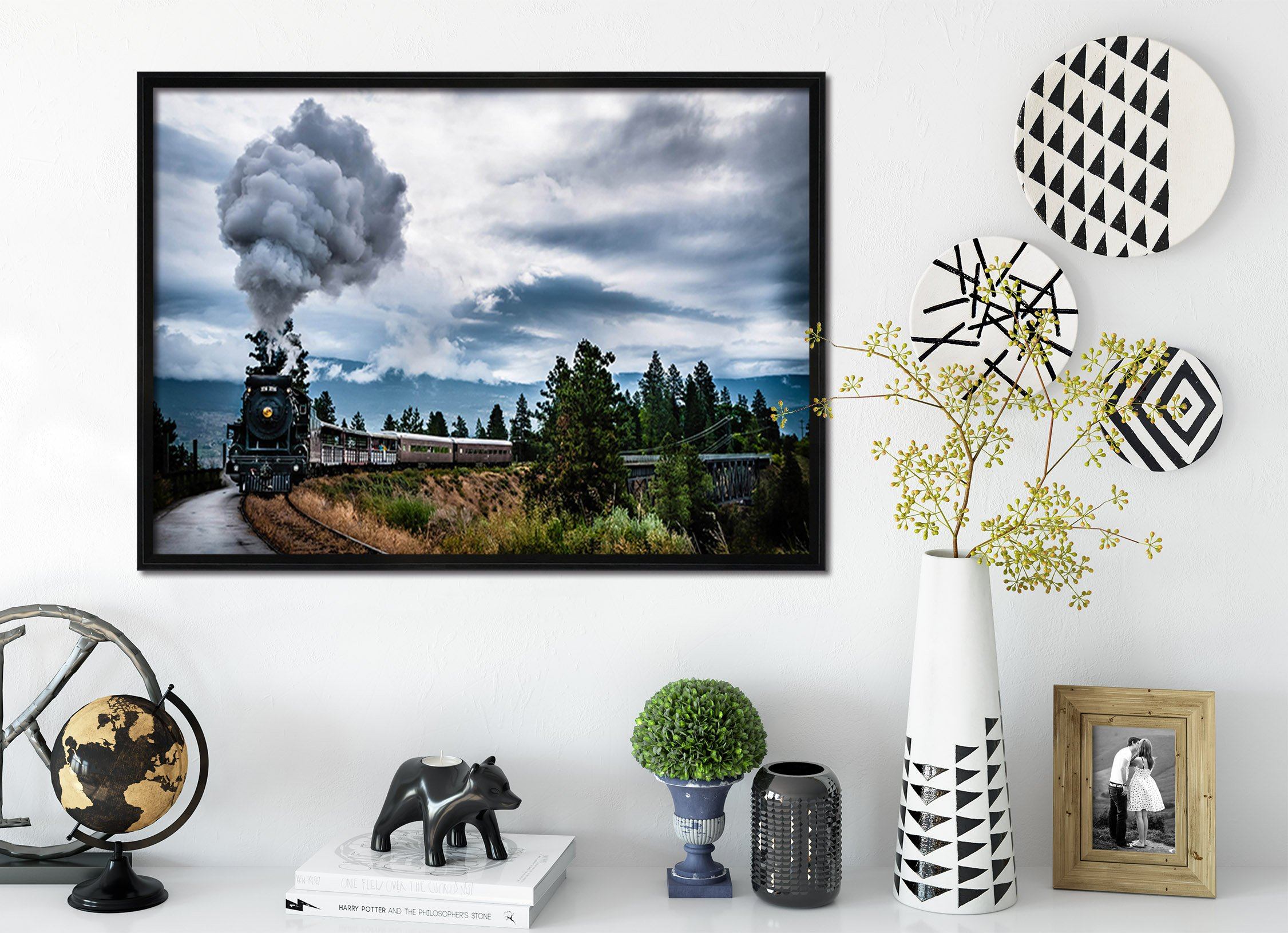 3D Long Train 132 Fake Framed Print Painting Wallpaper AJ Creativity Home 