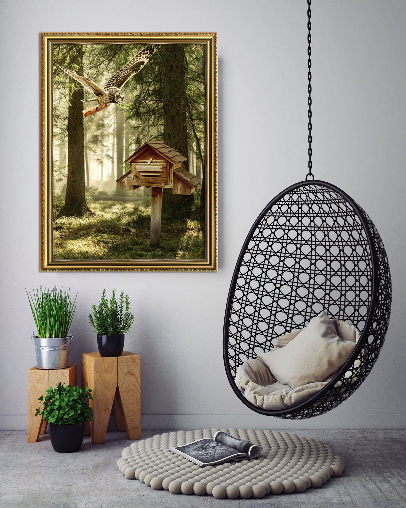 3D Small Mail Box 114 Fake Framed Print Painting Wallpaper AJ Creativity Home 
