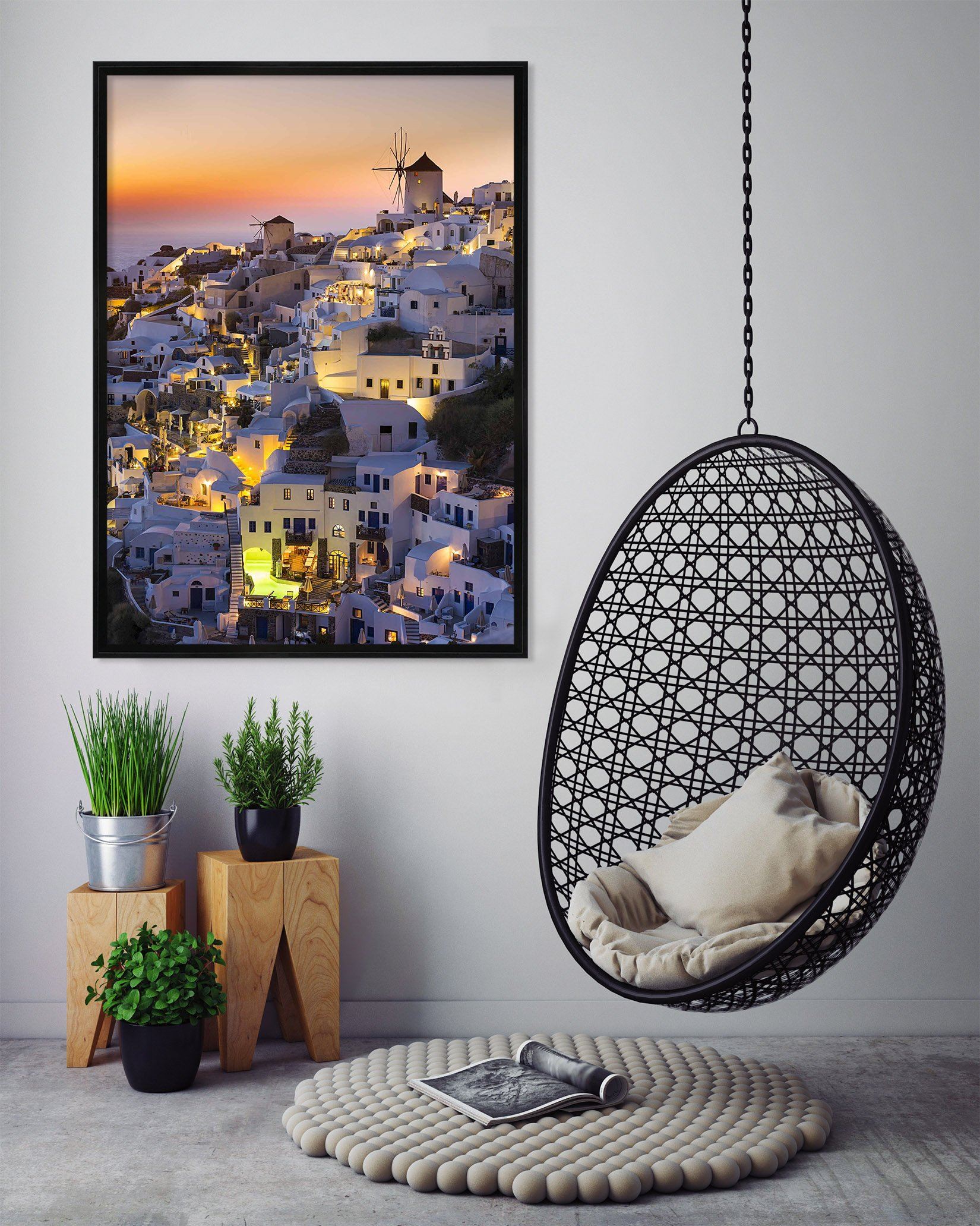 3D Beautiful Town 051 Fake Framed Print Painting Wallpaper AJ Creativity Home 