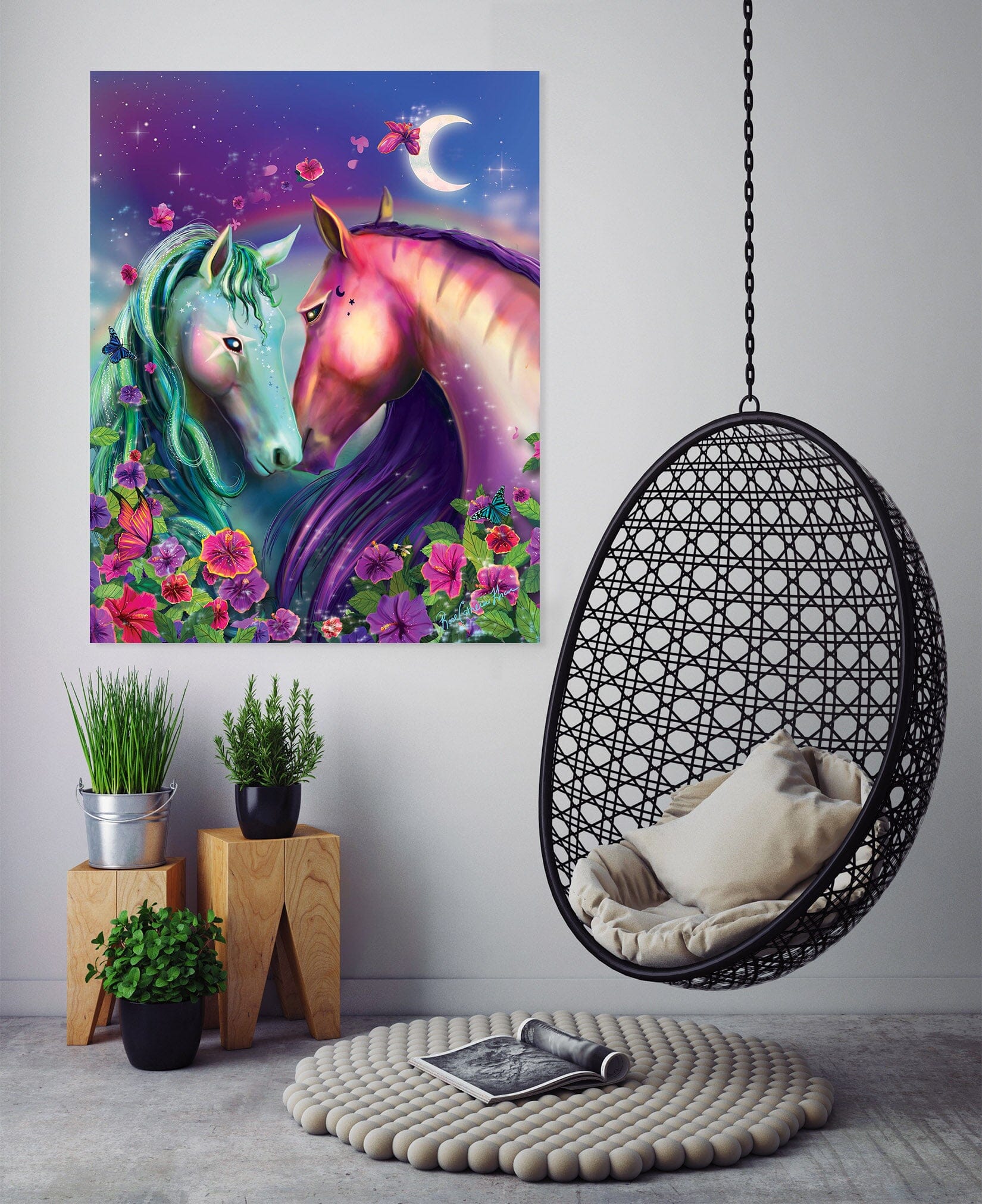 3D Color Horse 214 Rose Catherine Khan Wall Sticker Wallpaper AJ Wallpaper 2 