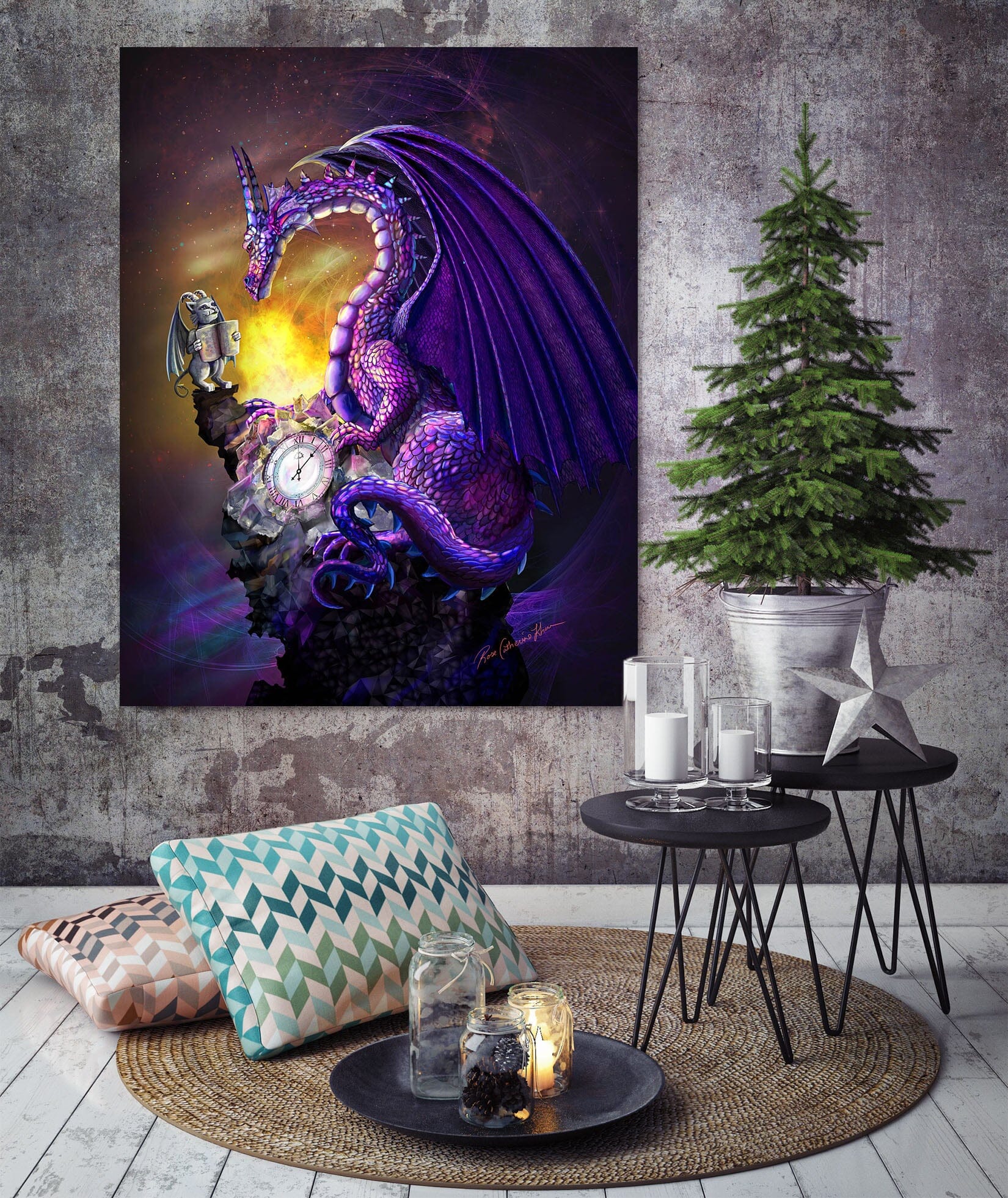 3D Valley Dragon 121 Rose Catherine Khan Wall Sticker Wallpaper AJ Wallpaper 2 