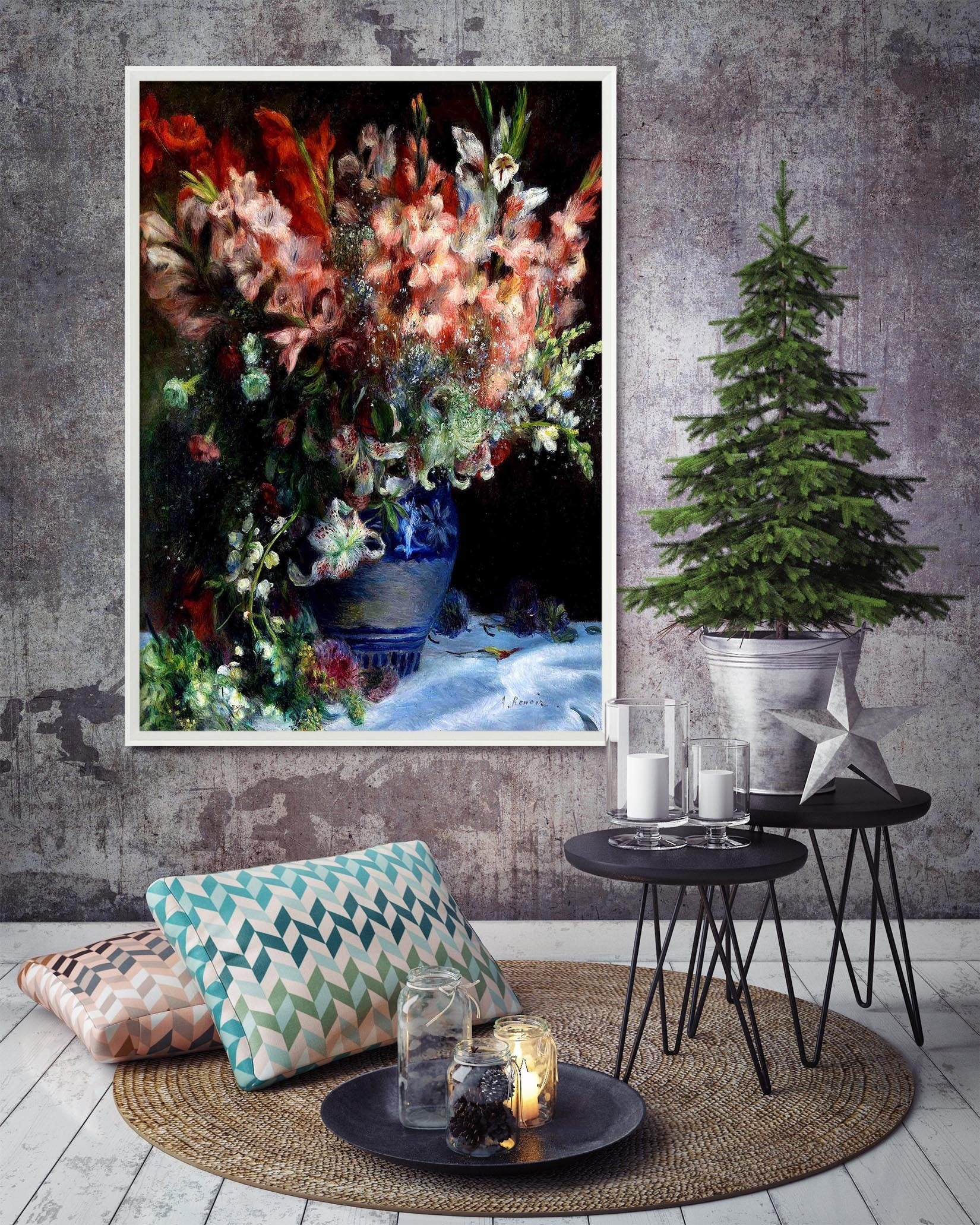 3D Draw Flowers 138 Fake Framed Print Painting Wallpaper AJ Creativity Home 