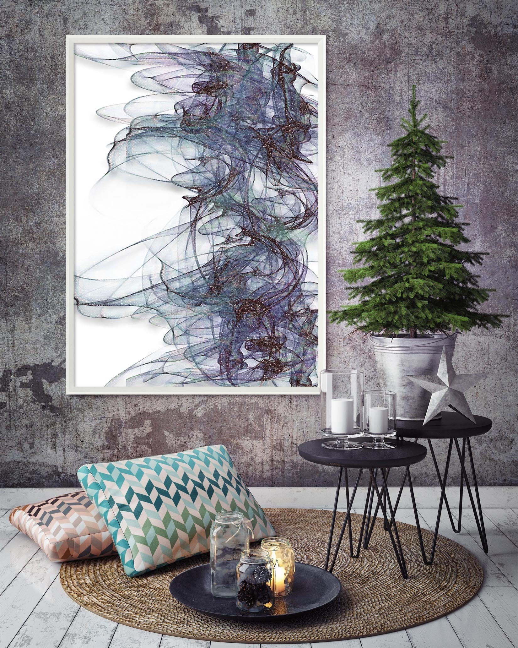 3D Black Ink Painting 072 Fake Framed Print Painting Wallpaper AJ Creativity Home 