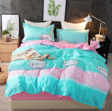 3D Mint Green Pink Stitching 2159 Bed Pillowcases Quilt